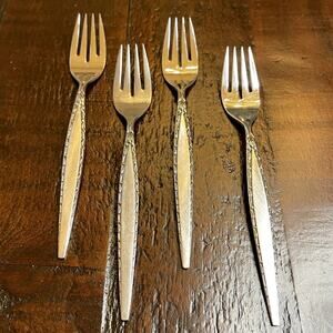 Oneida Community VENETIA Set of 4 Salad Forks Stainless Flatware 7"